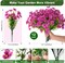 12“ Hanging Basket with Faux UV Resistant Silk Flowers, Realistic Fake Hanging Eucalyptus Plants